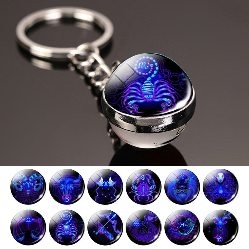 Cosmic Luminous Glass Keychain