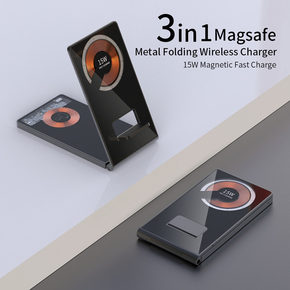 Clear Beam Foldable Magnetic Wireless Charger Stand