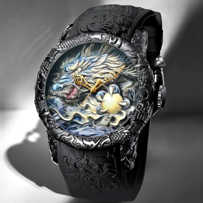 Ancient Dragon Heart Design Quartz Watch