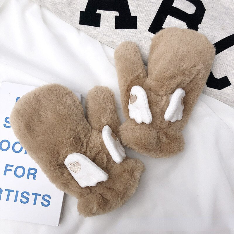 Angel Wings Warm Cute Gloves