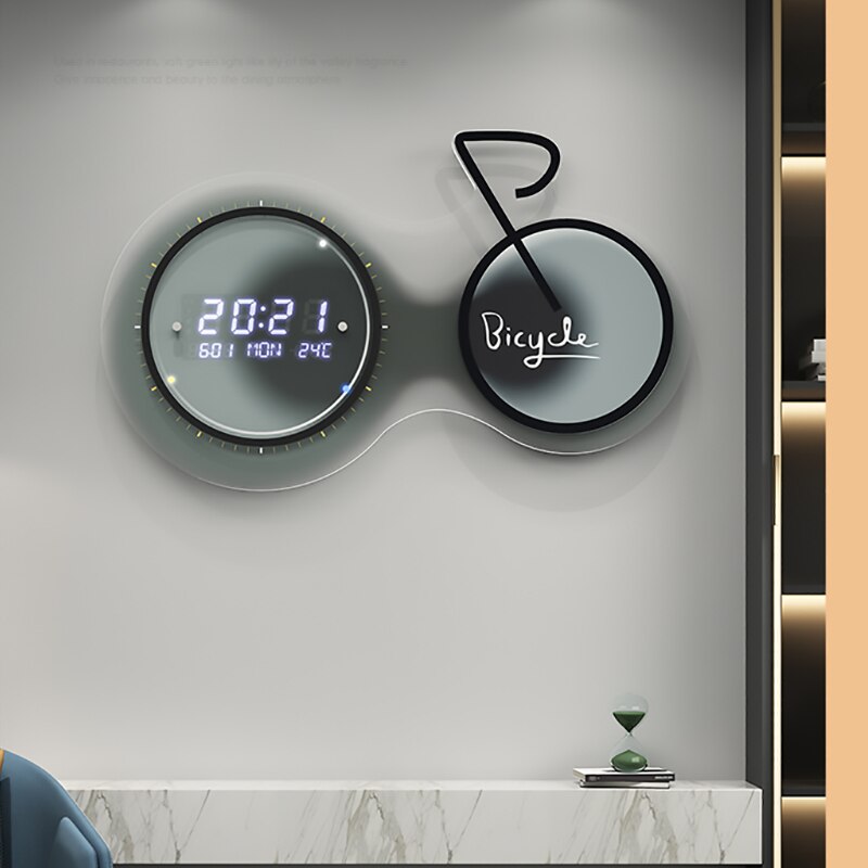 3D Luminous Modern Led Digital Bike Wall Clock - UTILITY5STORE