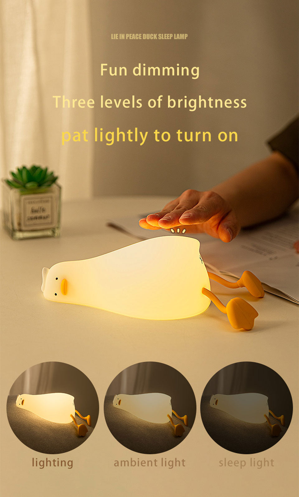 Lazy Flat Duck Atmosphere Night Lamp
