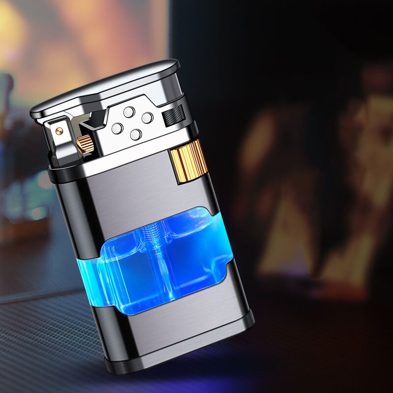 Blue Flame Metal Windproof Gas Lighter