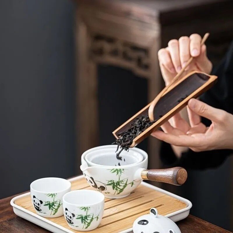 Panda Spin Rotating Tea Set - UTILITY5STORE