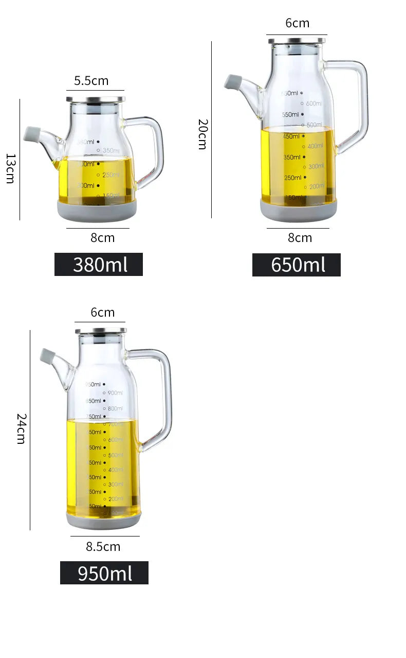 Pure Glass Measuring Scale Oil Dispenser  Bottle