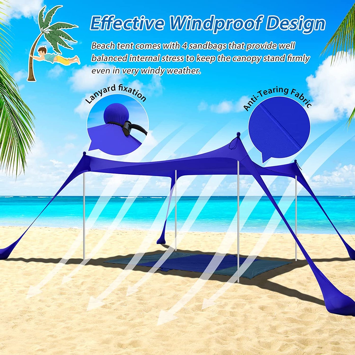 Coastal Comfort Sun Safe Family Size Canopy