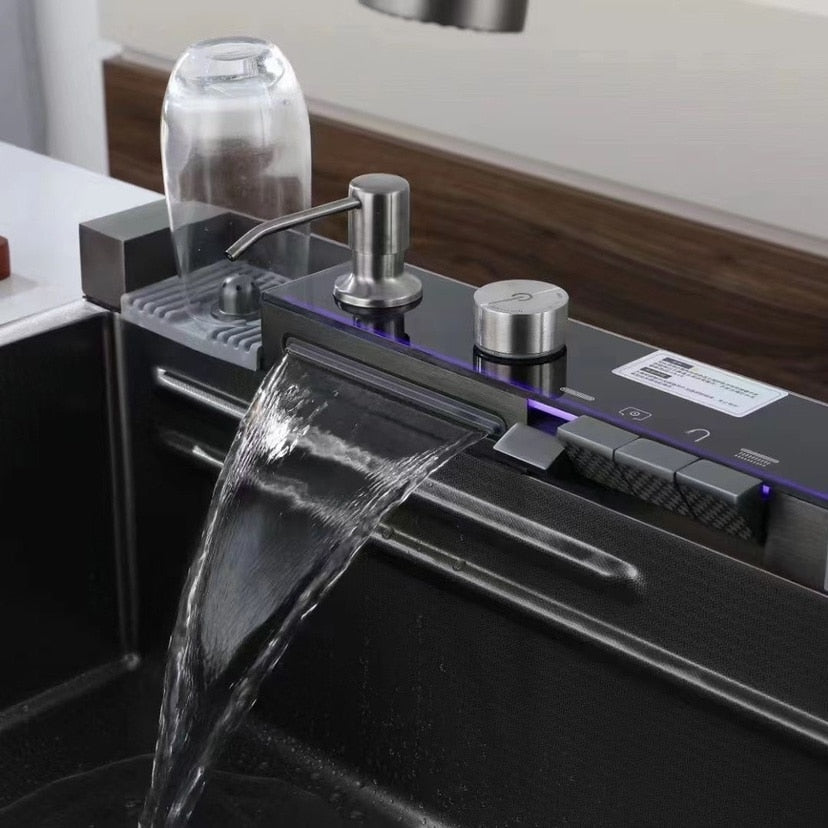 Digital Display Rain Flow Faucet Multifunctional Smart Sink