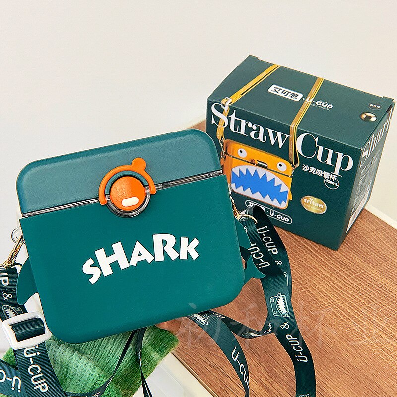 Shark Built-in Straw Water Bottle