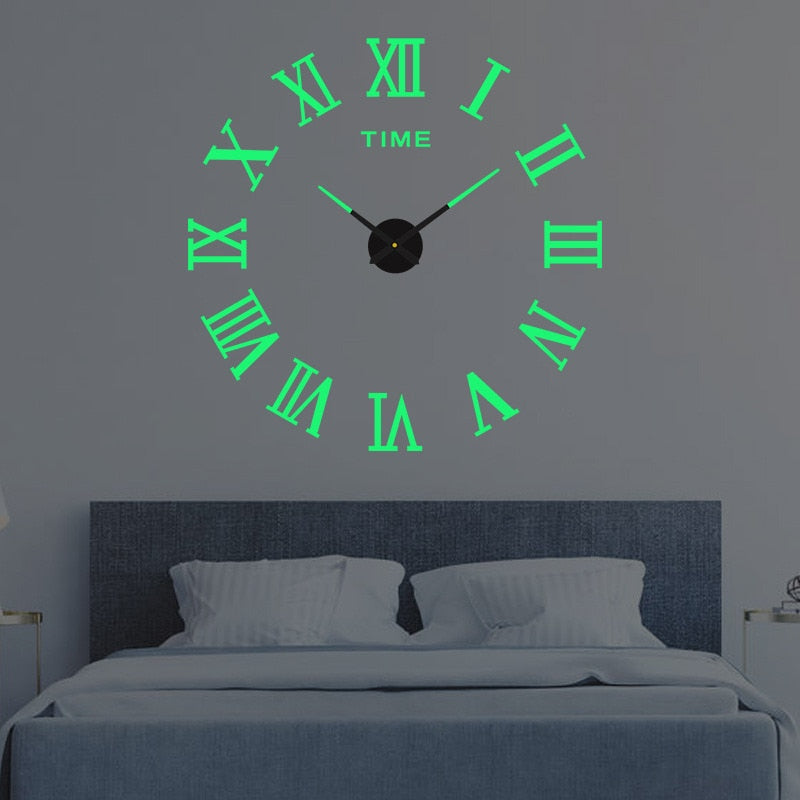 3D Luminous Silent Wall Clock - UTILITY5STORE