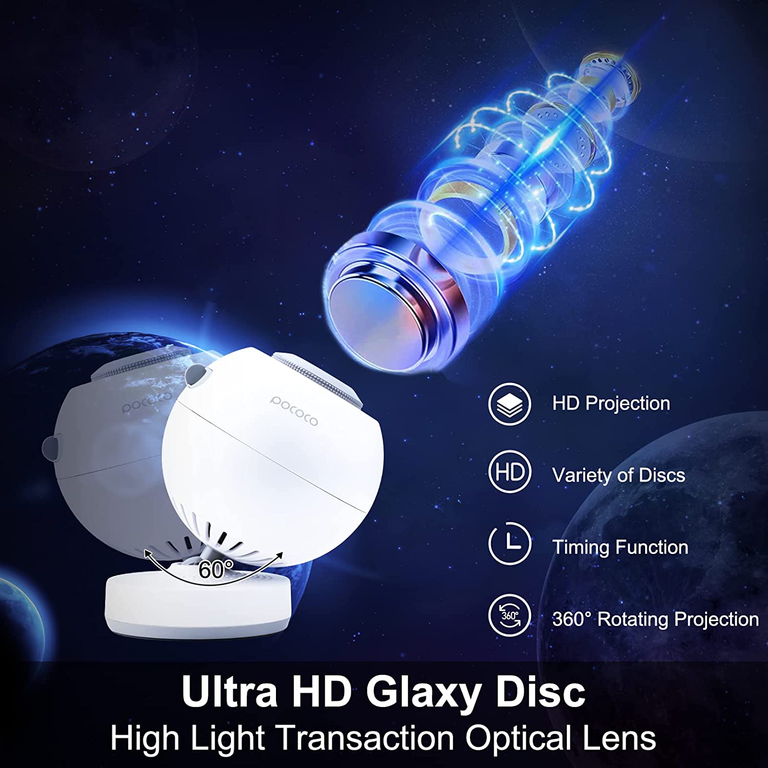 Universe Light Years Realistic Galaxy Projector