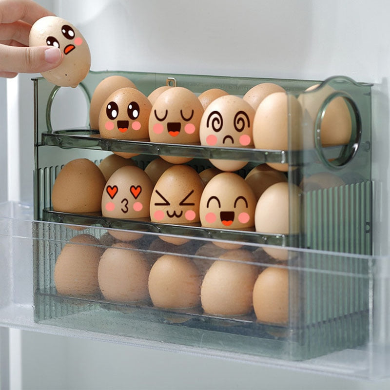 Automatic Flip Egg Storage Rack