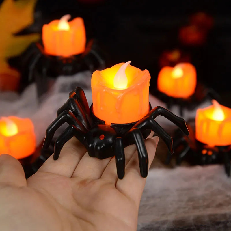 Spooky Spider LED Decor Candle