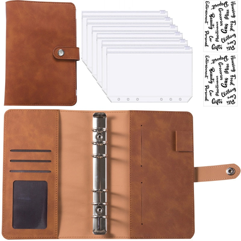 Financial Planner Leather Multi Pocket Bill Organizer Notebook