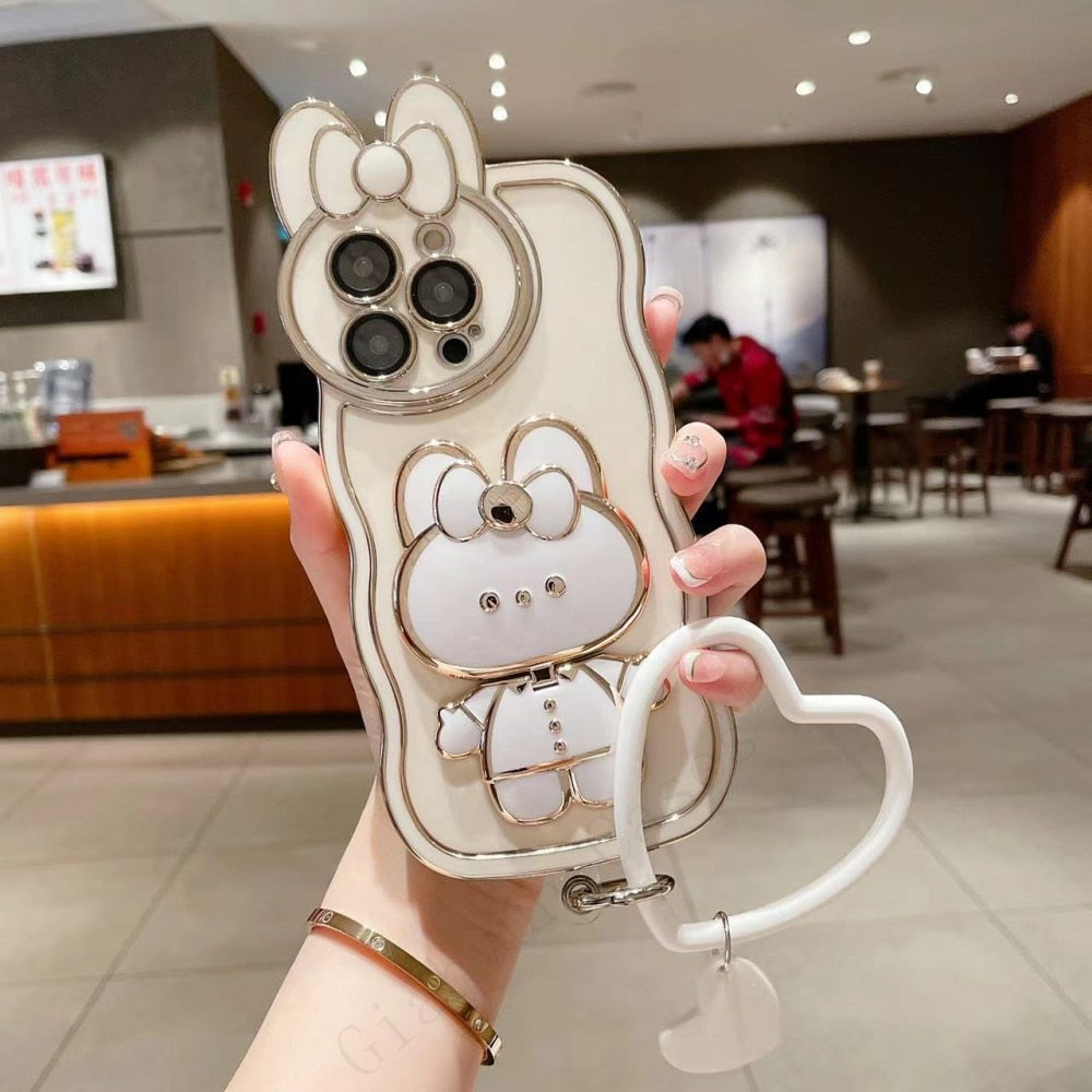 3D Bunny Korean Style Mirror iPhone Case - UTILITY5STORE