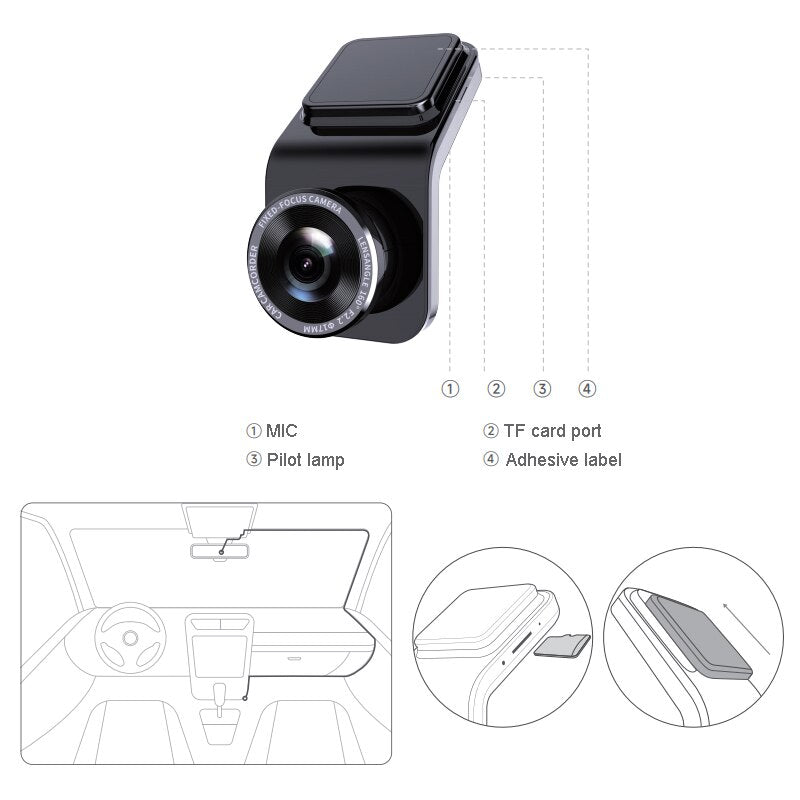 Drive Assist Night Vision Wide Angle Dash Cam