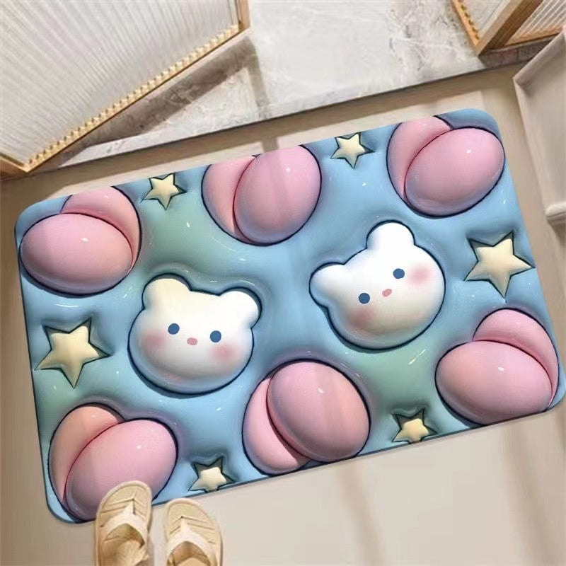 Non-Slip Cartoon Colorful Fun Quick Water Absorbent Mat