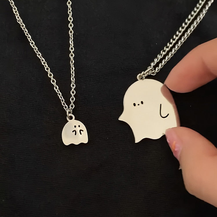 Cute Little Ghost Couple Necklace