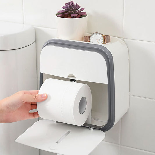 Wall-Mounted Bathroom Organizer Tissue Box Holder