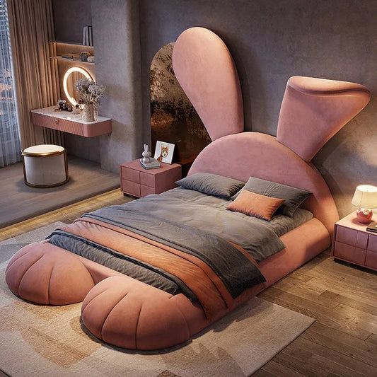 Fancy Pink Rabbit Modern Bed