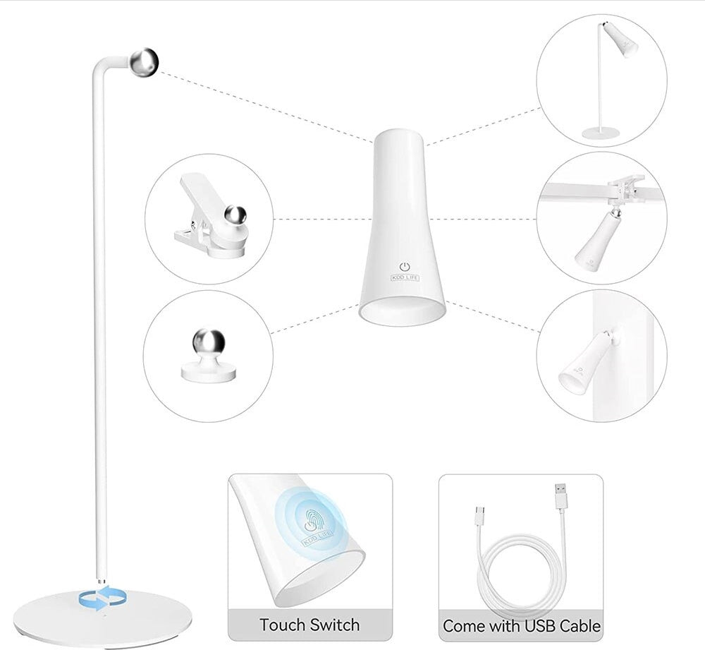Shiny Orbit Rechargeable Rotating Desk Lamp