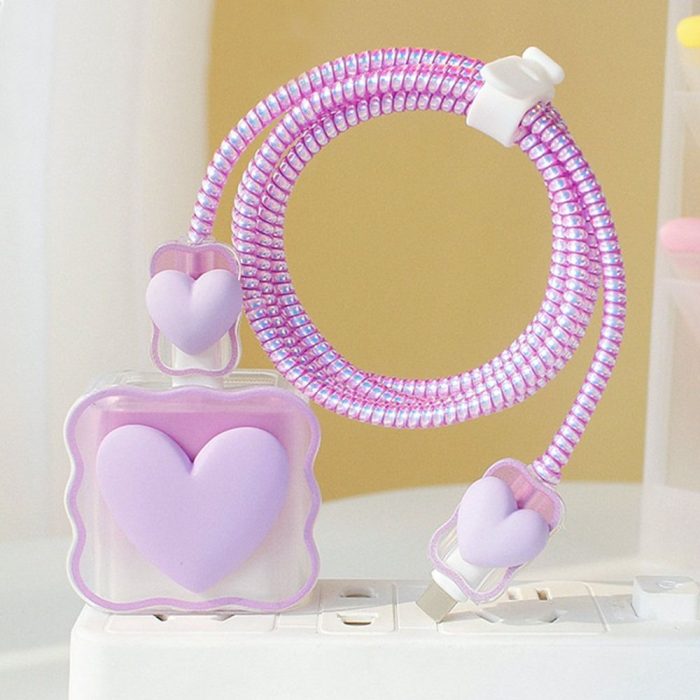 Transparent Love Charging Cable Protector Case