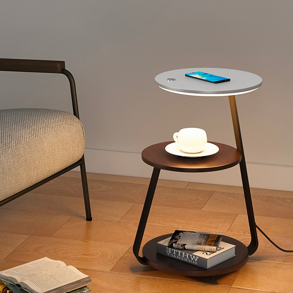 Wireless Charging Wooden Soft Glow Lamp Desk - UTILITY5STORE