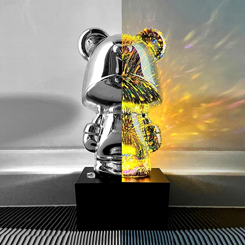 LED Bear Fireworks Night Lamp