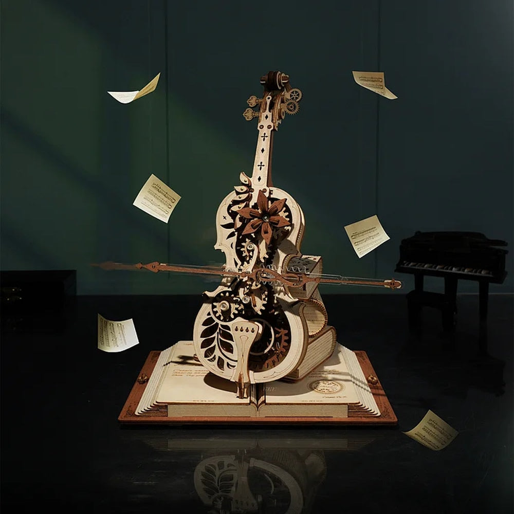 3D Magical Mechanical Wooden Cello Puzzle - UTILITY5STORE