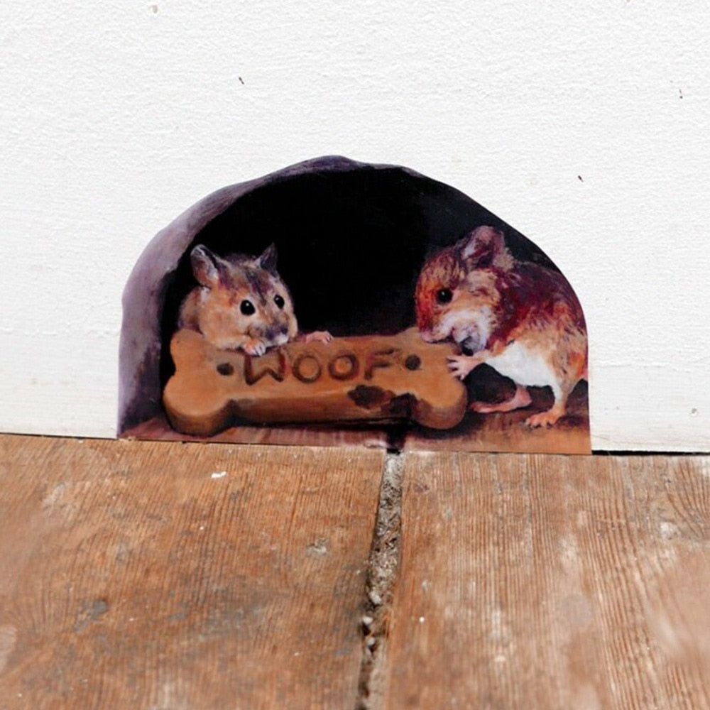 3D Mouse Hole Funny Wall Stickers - UTILITY5STORE