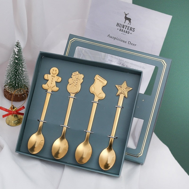 4Pcs Christmas Best Wishes Tableware Set