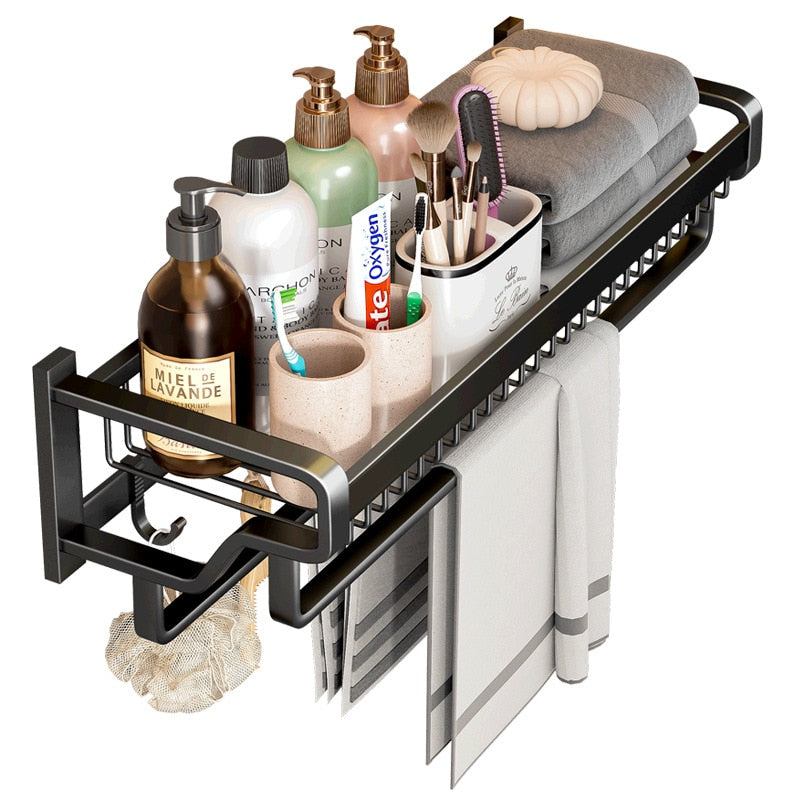 Luxe Wall-Mounted Towel Station Bathroom Organizer
