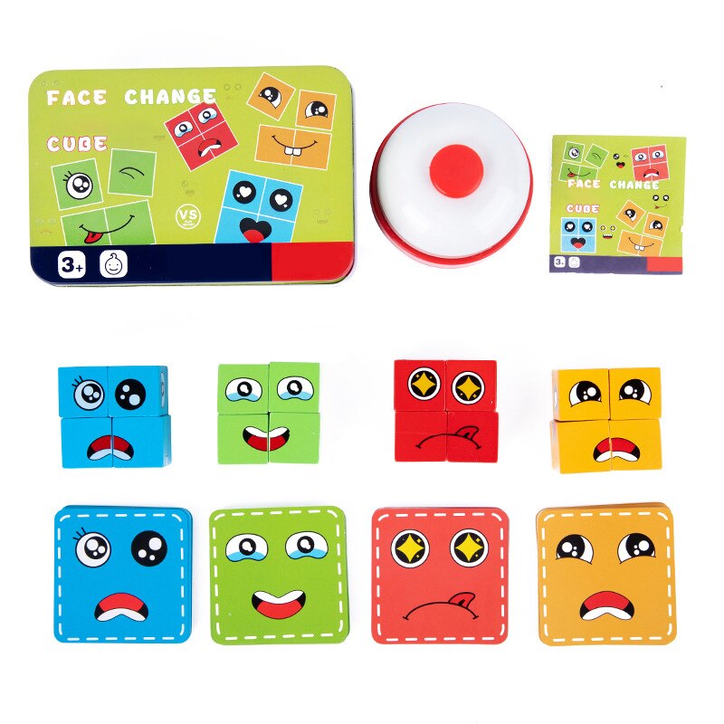 Expressive Face Montessori Cube Game