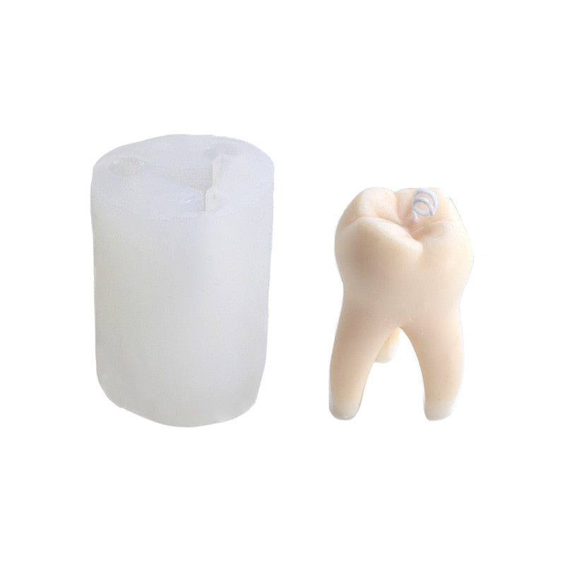 Artistic DIY Tooth Shape Unique Candle Mold