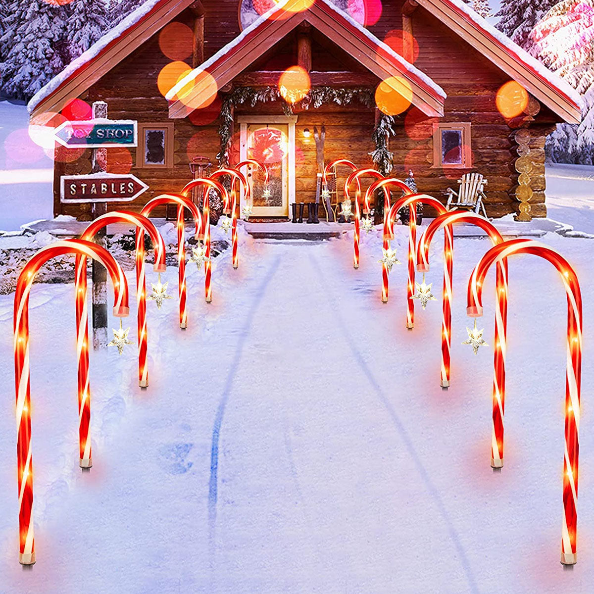 Candy Cane Lane LED Solar Lamp