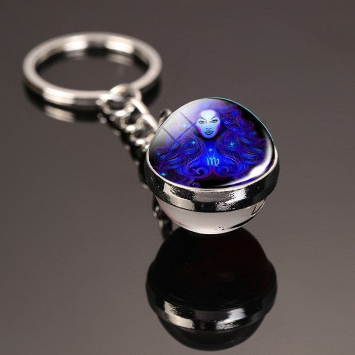 Cosmic Luminous Glass Keychain