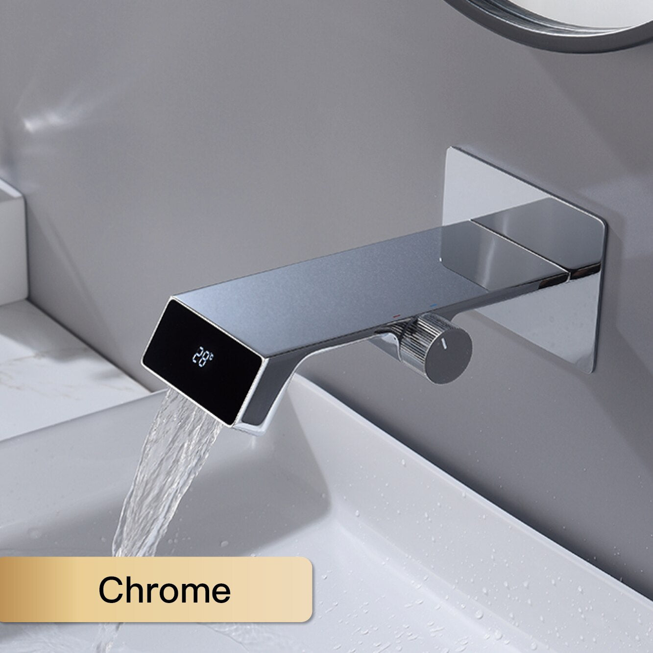High-End Digital Display Futuristic Bathroom Faucet