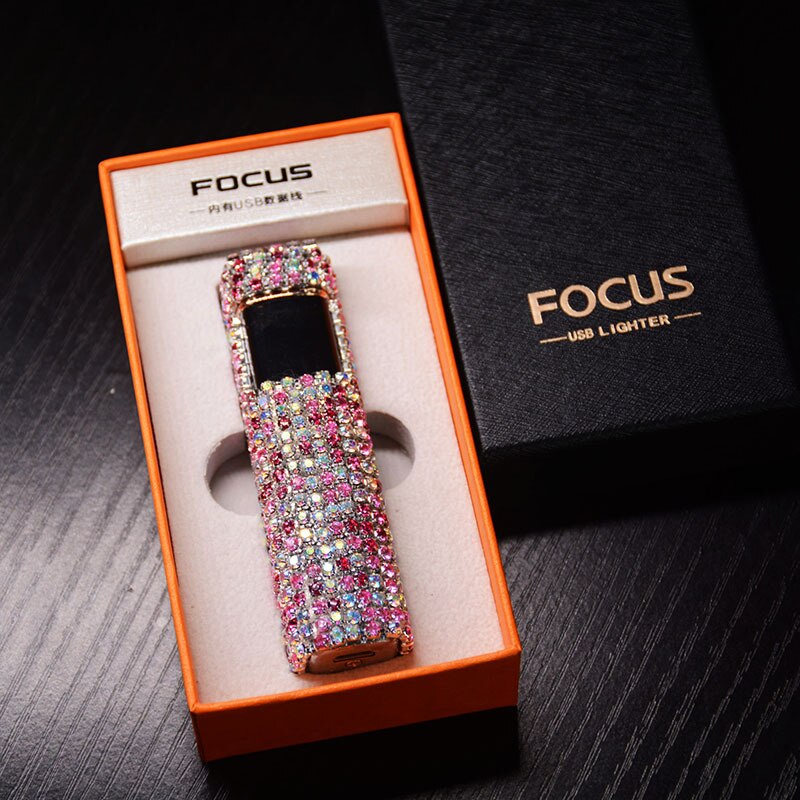 Sparkle Stone Rhinestone Rechargeable Portable Lighter