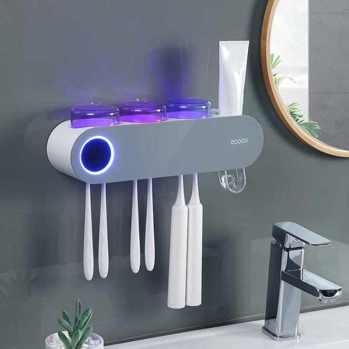 UV Sanitizer Toothbrush Holder Bathroom Organizer