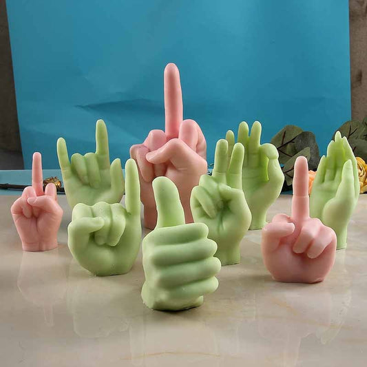 Middle Finger Hand Gestures Artsy Candle DIY Molds