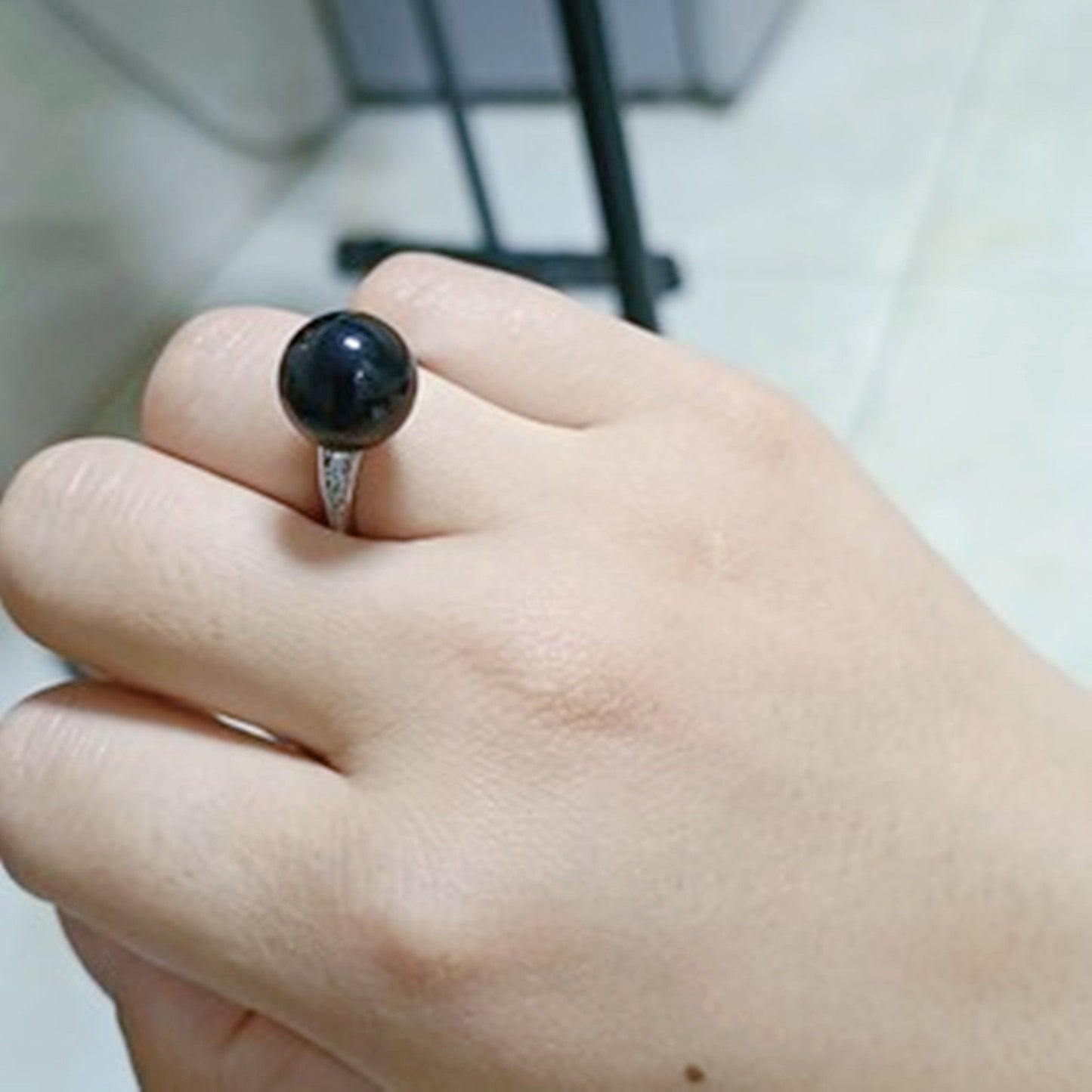 Mysterious Black Pearl Hidden Knife Ring