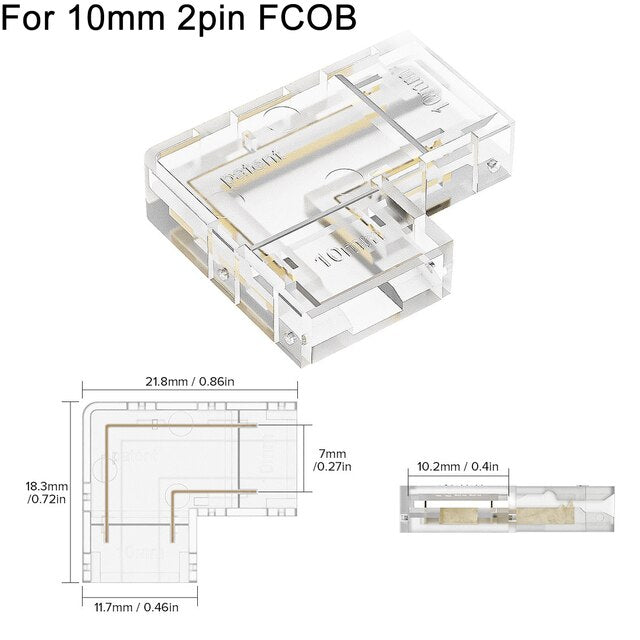 L Shaped Transparent LED Strip Connector - UTILITY5STORE