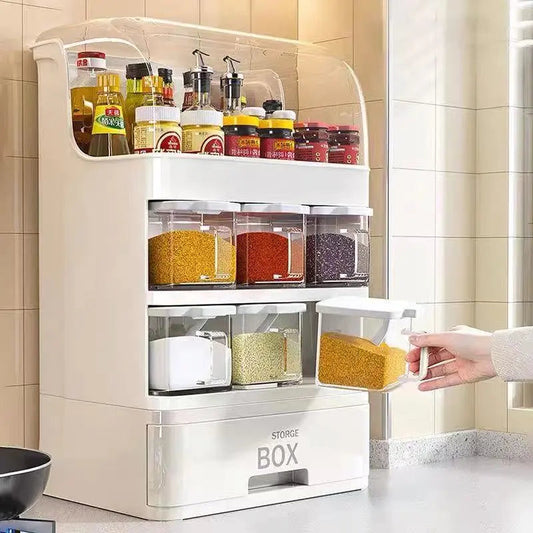 Easy Dispenser Kitchen Spice Organizer Box