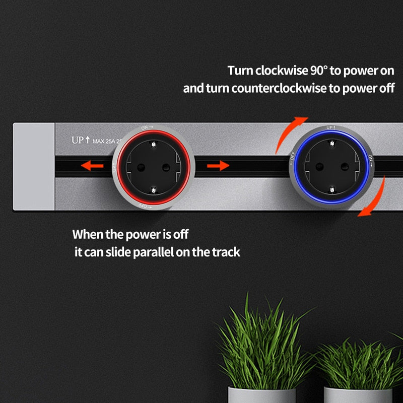 Multiple Power Electric Extension Socket Track