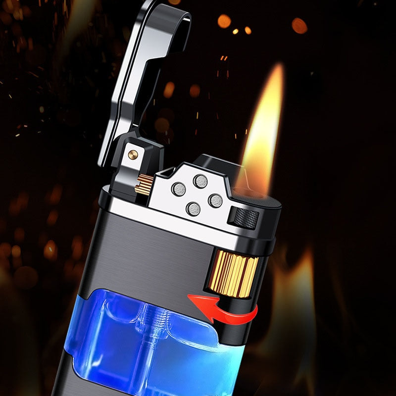 Blue Flame Metal Windproof Gas Lighter