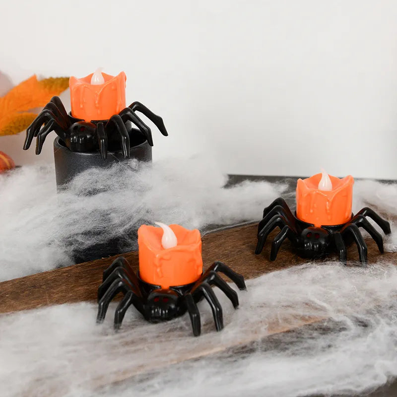 Spooky Spider LED Decor Candle