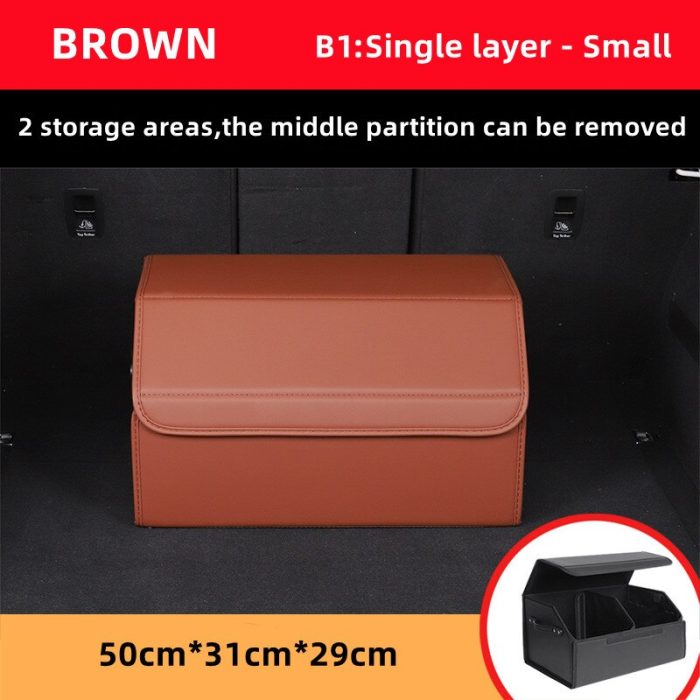 Car Guru Leather Large Capacity Trunk Organizer Box