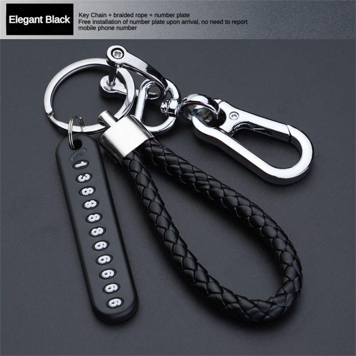 Anti Lost Metal Phone Number Keychain