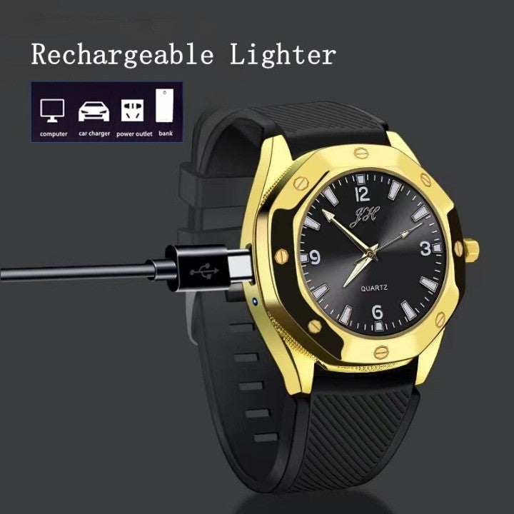 Creative USB Charging Flameless Spark Lighter Watch