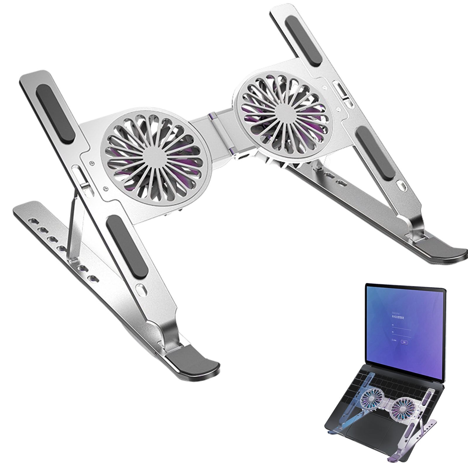 Foldable Dual Fan Laptop Cooler Stand