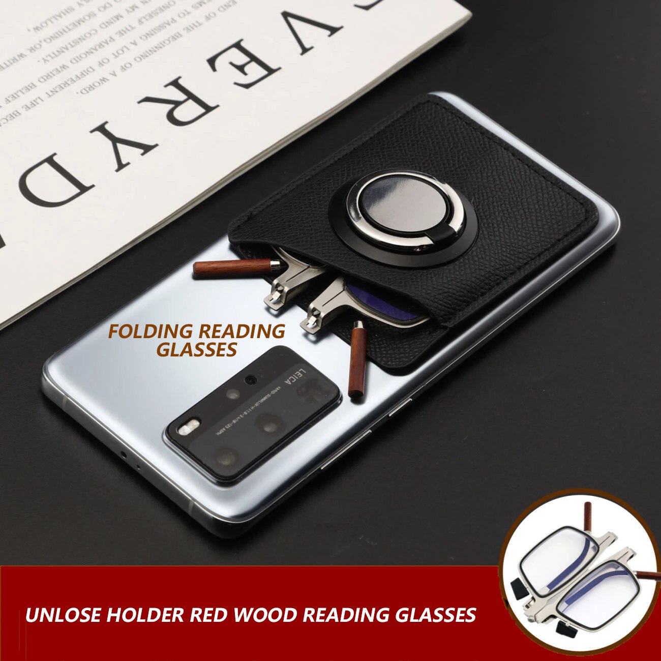 Sticky Storage Foldable Glasses Phone Holder Case